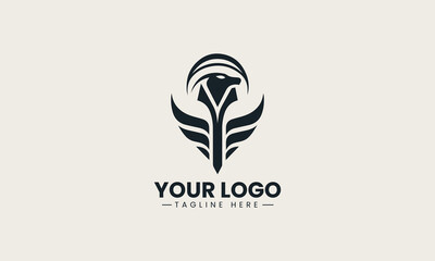 Fototapeta premium Anubis King Cobra black vector logo