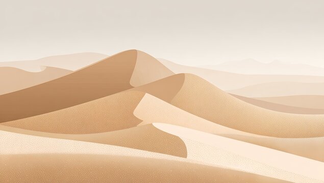 A minimal, warm-toned image showcasing undulating sand dunes with a gradient sky backdrop