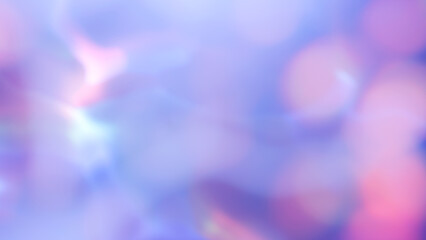Abstract blurred background with soft pastel colors, refraction light and bokeh overlay lens effect