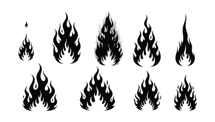 Animated fire frames black and white animation sequence for game design