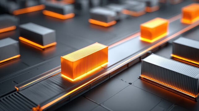 Futuristic Data Cubes: Technology Stock Photo & Abstract Concept