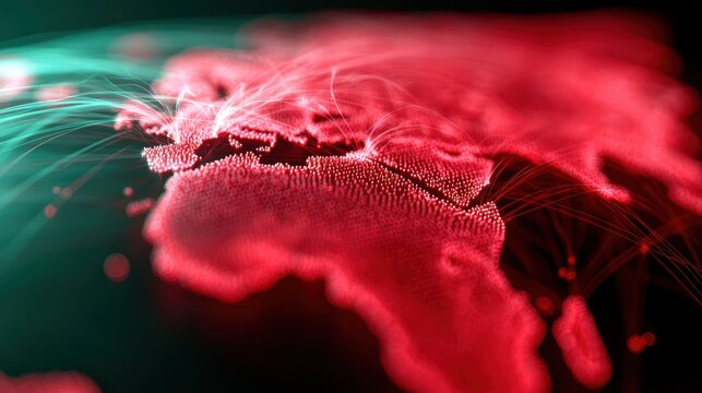 Global Network: Abstract World Data Visualization - Stock Photo