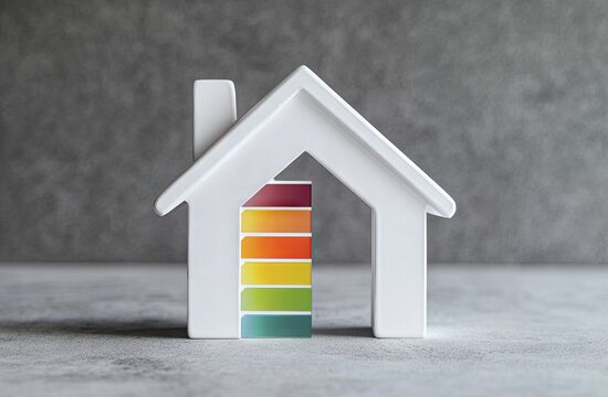 White house model with energy efficiency rating (1)