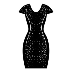 Sequin sheath dress vector clean black silhouette design white background