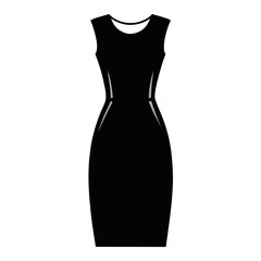 Sequin sheath dress vector clean black silhouette design white background