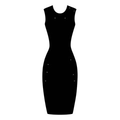 Sequin sheath dress vector clean black silhouette design white background
