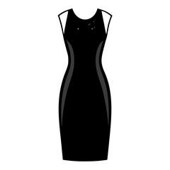 Sequin sheath dress vector clean black silhouette design white background