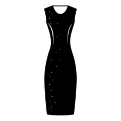Sequin sheath dress vector clean black silhouette design white background