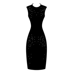 Sequin sheath dress vector clean black silhouette design white background
