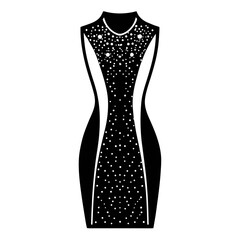 Sequin sheath dress vector clean black silhouette design white background
