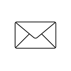 Envelope icon in simple outline style delivering a message with a clean and modern design for communication