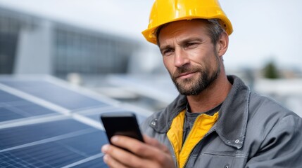 Solar Panel Worker. Green Energy Solutions. Sustainable Future., Solar energy, Renewable energy