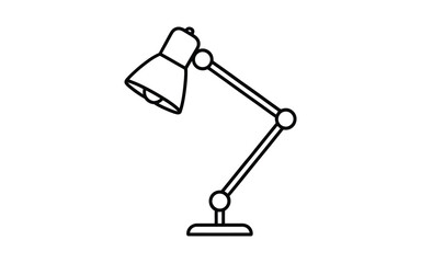 Simple line drawing of an adjustable desk lamp