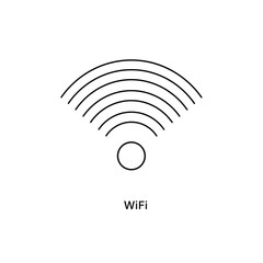Minimalist WiFi Icon Design with Curved Lines and a Central Circle, Depicting Wireless Connectivity