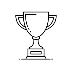 Minimalist vector graphic featuring a classic trophy design with clean lines and a modern aesthetic for achievements