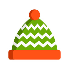 Winter hat on white background.