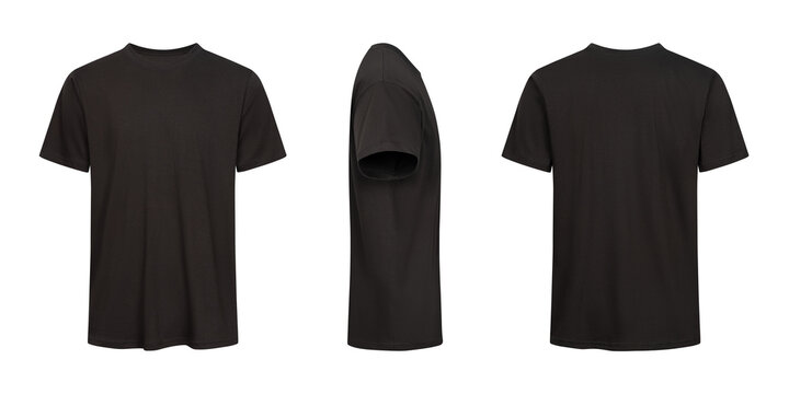 Black short sleeved tshirt mockup front side and back view