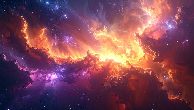 Cosmic Symphony - A Vibrant Nebula Painting the Canvas of Space.