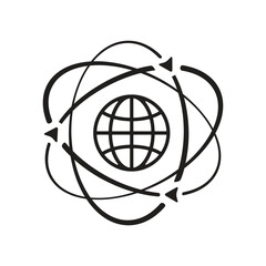 Modern Minimalist Globe Icon with scalable Vector Illustration Isolated on White