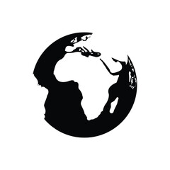 Modern Minimalist Globe Icon with scalable Vector Illustration Isolated on White