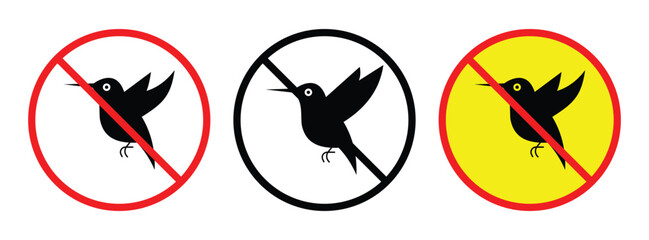 No  Birds sing Symbol Pack – Anti-Pigeon Safety Illustration
