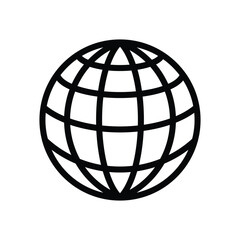 Modern Minimalist Globe Icon with scalable Vector Illustration Isolated on White