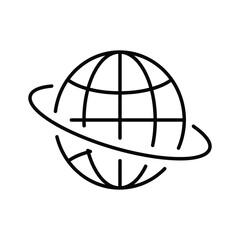 Modern Minimalist Globe Icon with scalable Vector Illustration Isolated on White