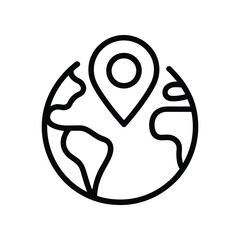 Modern Minimalist Globe Icon with scalable Vector Illustration Isolated on White