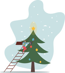 Build ladder of success, develop stair to improve opportunity, career path or job achievement, growth step to progress overcome challenge.about a man and his life.