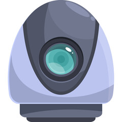 Modern Security Camera Surveillance Device With Wide Angle Lens And Sleek Gray And White Exterior On A Transparent Background