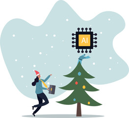 Generative AI artificial intelligence to generate output or answer question in automatic chat, deep learning or machine learning technology.about a man and his life.