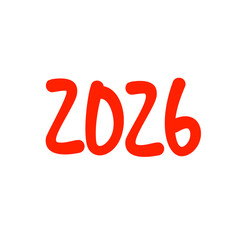 2026 Red Handwritten