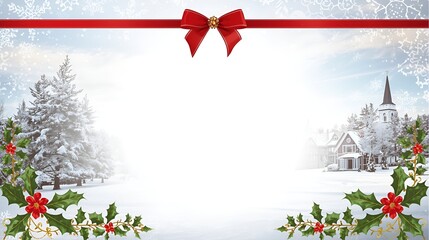 Lucid Origin &ndash; Blank Christmas Postcard on a Clean White Background