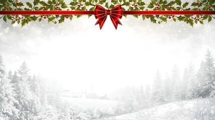 Lucid Origin &ndash; Blank Christmas Postcard on a Clean White Background