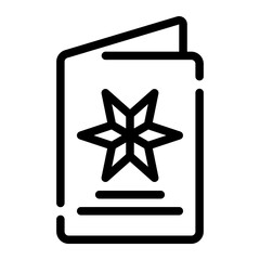 greeting card line icon