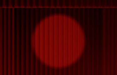 背景素材_幕とスポットライト_赤