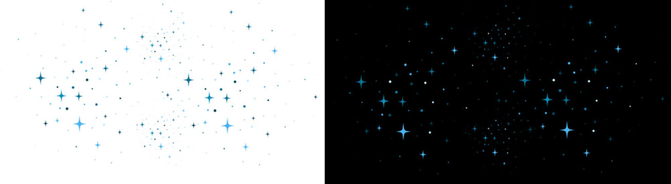 PNG image of&nbsp;Twinkling blue stars and dots create a magical night sky effect perfect for backgrounds wallpapers and celestial themed designs with a cosmic atmosphere on transparent background