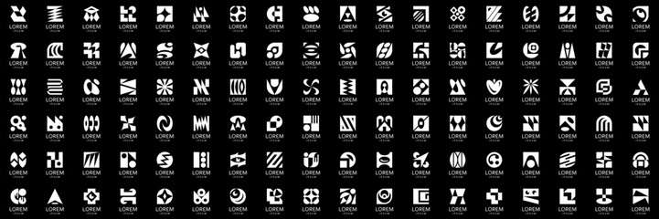 Abstract logos collection. Geometrical abstract logos. Icon design
