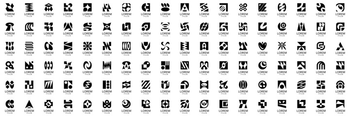 Abstract logos collection. Geometrical abstract logos. Icon design
