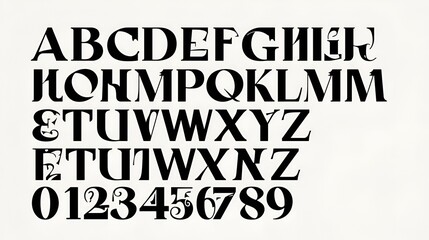 Obraz premium Lucid Origin Abstract Fashion Font Alphabet with Sleek Lines
