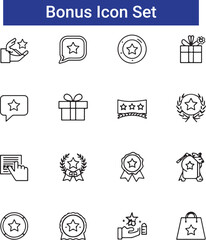 Benefit and bonuse outline vector icons set
