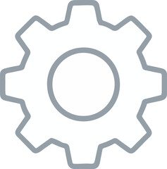 Simple Black Gear Illustration, Clean Vector Mechanical Icon