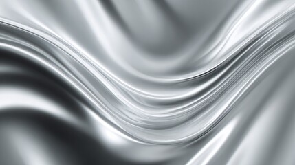 Fototapeta premium Abstract flowing silver metal waves background