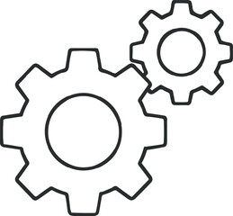 Simple Black Gear Illustration, Clean Vector Mechanical Icon