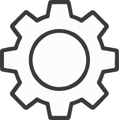 Simple Black Gear Illustration, Clean Vector Mechanical Icon