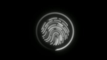 Businessman scanning fingerprint on digital screen with padlock icons, symbolizing  - Powered by Adobe