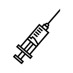 Medical syringe for injection isolated on vaccination and treatment concept
