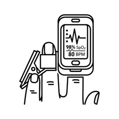 Pulse oximeter icon isolated on, a medical device for measuring oxygen saturation
