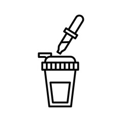 Illustration of a shaker bottle with a dropper, isolated on perfect for health and wellness