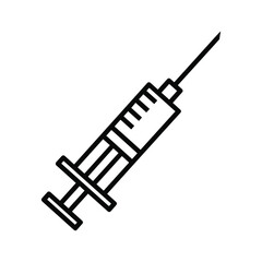 Medical syringe with needle, isolated on, used for injection and vaccination purposes